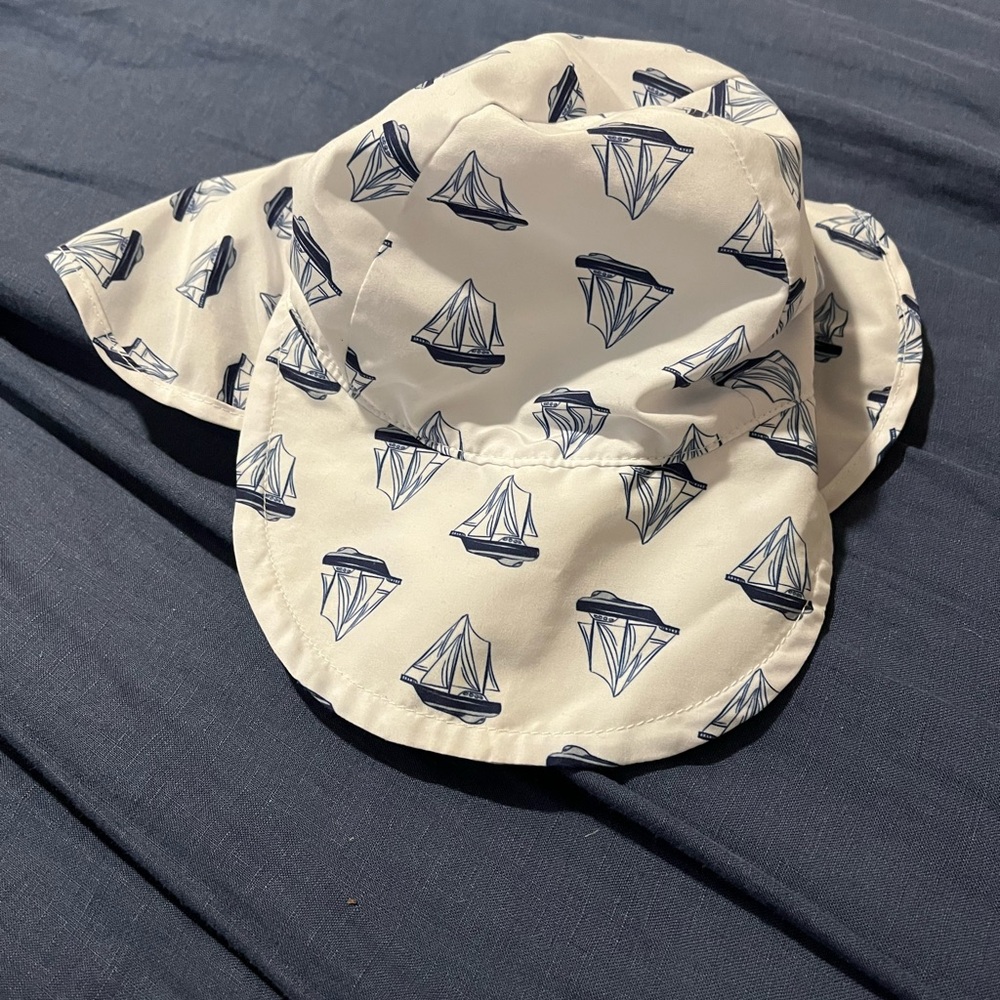 Nautical Print toddler Sun Hat (2T-4T)